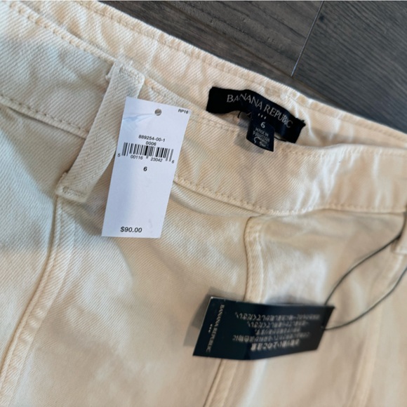 BANANA REPUBLIC NWT white jean maxi women’s skirt size 6 - Picture 2 of 3